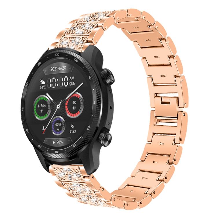 xDfind Diamond Jewelry Steel Watch Band, 20mm For COROS APEX 2 42mm / PACE 2, 20mm For Ticwatch GTH / E3 / E / 2, 22mm For Ticwatch Pro X / Pro3 / Pro / GTX / E2, 20mm For Xiaomi Haylou RS4 Plus LS11, 22mm For Xiaomi Watch S3/2 Pro/S2/S1... 22mm For Ticwatch Pro X Pro3 Pro GTX E2 Rose Gold