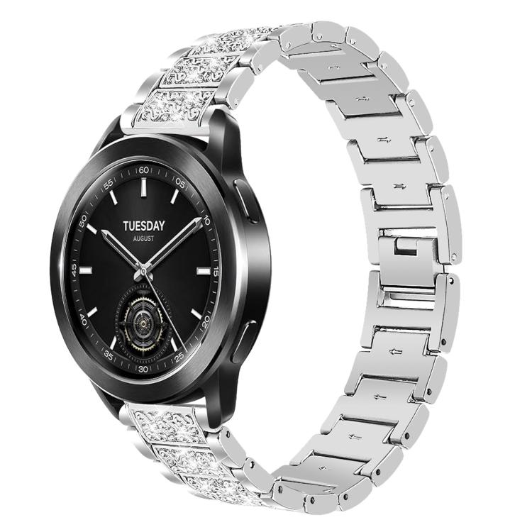 xDfind Diamond Jewelry Steel Watch Band, 20mm For COROS APEX 2 42mm / PACE 2, 20mm For Ticwatch GTH / E3 / E / 2, 22mm For Ticwatch Pro X / Pro3 / Pro / GTX / E2, 20mm For Xiaomi Haylou RS4 Plus LS11, 22mm For Xiaomi Watch S3/2 Pro/S2/S1... 22mm For Xiaomi Watch S3 2 Pro S2 S1 Silver