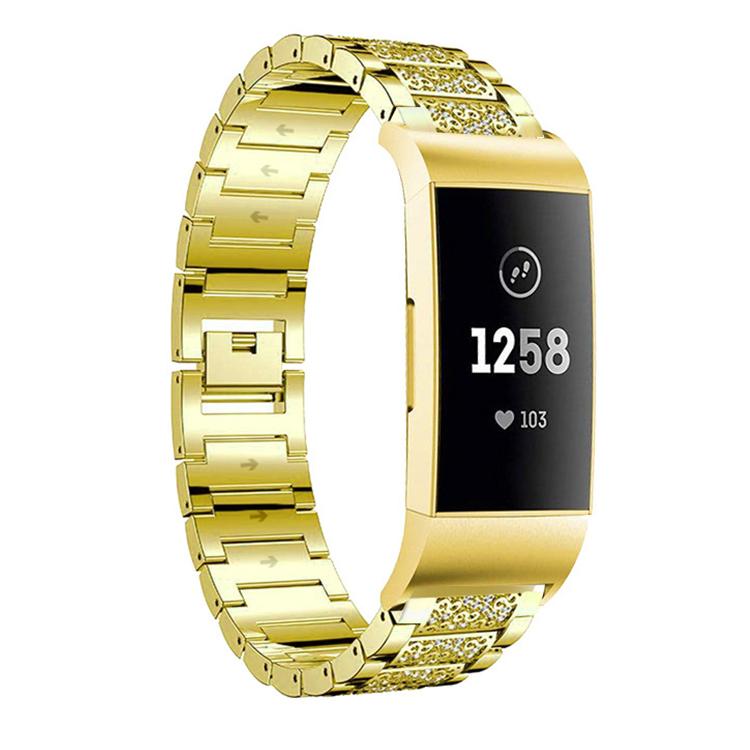 Watch Band – Stainless Steel (18mm) #2 For Fitbit Charge 4 3 18mm Gold