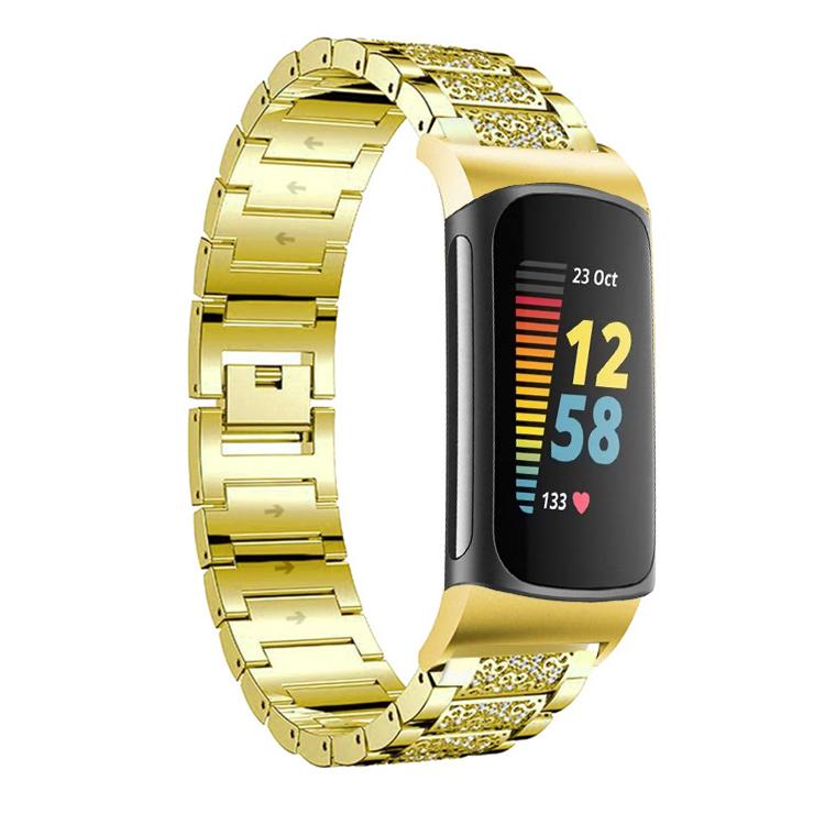 Watch Band – Stainless Steel (18mm) #2 For Fitbit Charge 6 5 18mm Gold