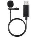 USB Interface Lavalier Microphone for Laptop Live Conference Recording, USB Interface USB Interface