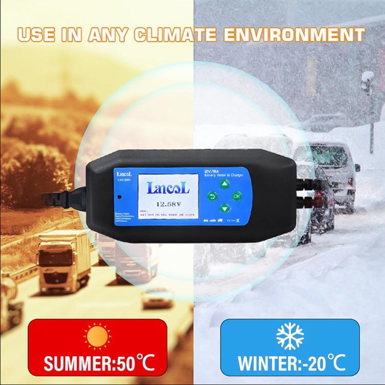 CAT-280 2 in 1 Car Battery Charger & Color Screen Battery Tester, US Plug