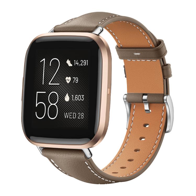 Watch Band – Leather (Black) #11 For Fitbit Versa 2 Versa Versa Lite 22mm Brown
