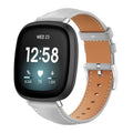Watch Band – Leather (Black) #11 For Fitbit Versa 4 3 Sense2 1 20mm Grey