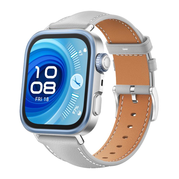 Watch Band – Leather (Black) #10 For Huawei Watch Fit 5 Fit 5 Pro 20mm Grey