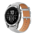 Watch Band – Leather (Black) #9 For Garmin Fenix 8 7 6 5 22mm 20mm Grey