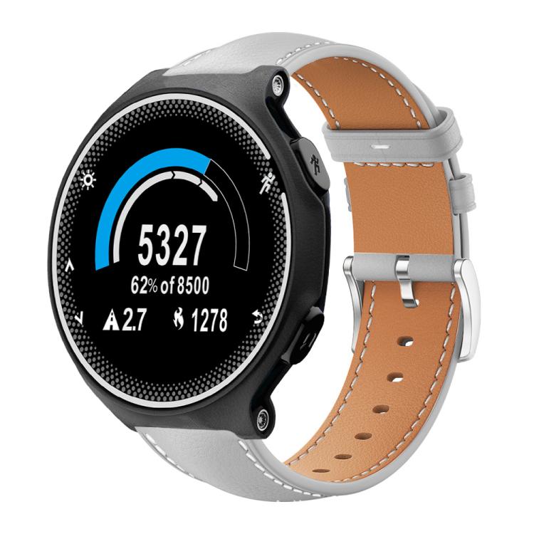 Watch Band – Leather (Black) #9 For Garmin Forerunner 220 735 735XT 230 235 20mm Grey