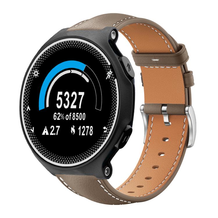 Watch Band – Leather (Black) #9 For Garmin Forerunner 220 735 735XT 230 235 20mm Brown