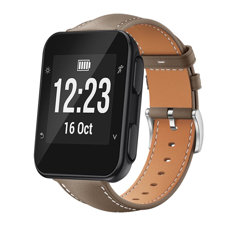 Watch Band – Leather (Black) #9 For Garmin Forerunner 35 30 35j 20mm Brown