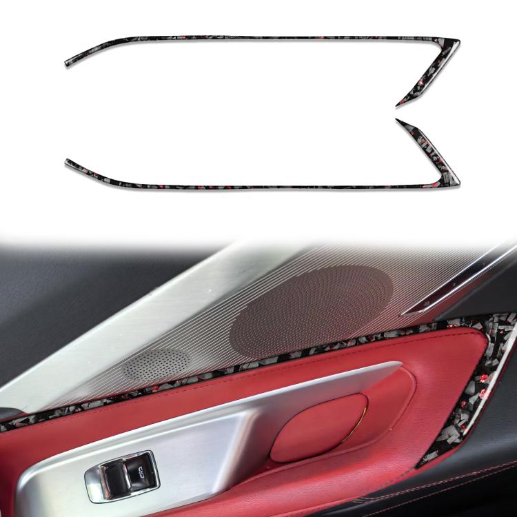 2pcs/Set Forged Gold Foil Carbon Fiber Car Door Decorative Sticker for Chevrolet Corvette C8 2020-, Left and Right Driver, Door Door Red