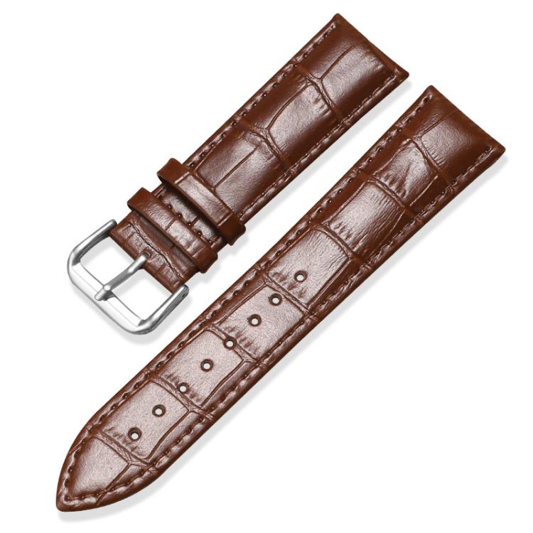 xDfind Bamboo Texture Pin Buckle Leather Watch Band, 24mm for Suunto 9 / 9 Baro / D5 / Core / 7, 12mm, 14mm, 18mm 14mm Brown