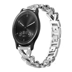 Small Twist Diamond Metal Watch Band, 20mm For Garmin Vivomove Sport /... 20mm For Garmin Vivomove Sport Vivoactive5 3 Silver