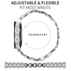 Small Twist Diamond Metal Watch Band, 20mm For Garmin Vivomove Sport /...