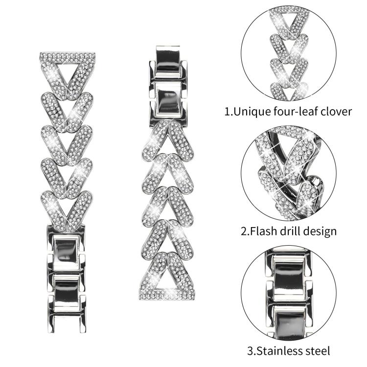 Small Twist Diamond Metal Watch Band, 20mm For Garmin Vivomove Sport /...