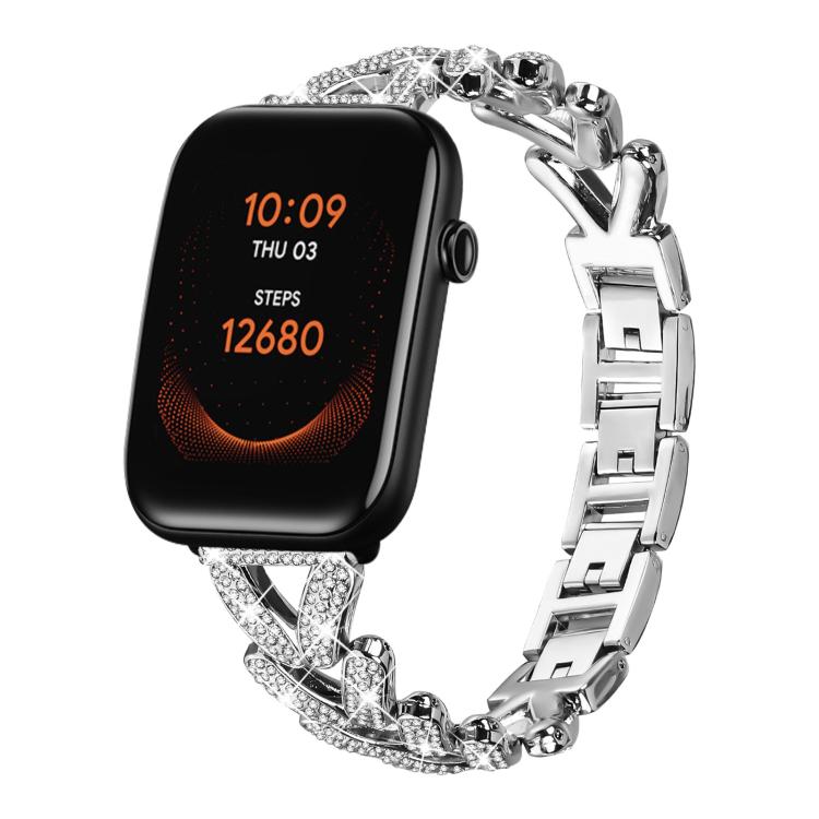 Small Twist Diamond Metal Watch Band, 20mm For COROS APEX 2 42mm / PACE... 20mm For Ticwatch GTH E3 E 2 Silver