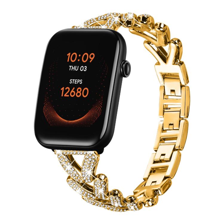 Small Twist Diamond Metal Watch Band, 20mm For COROS APEX 2 42mm / PACE... 20mm For Ticwatch GTH E3 E 2 Gold