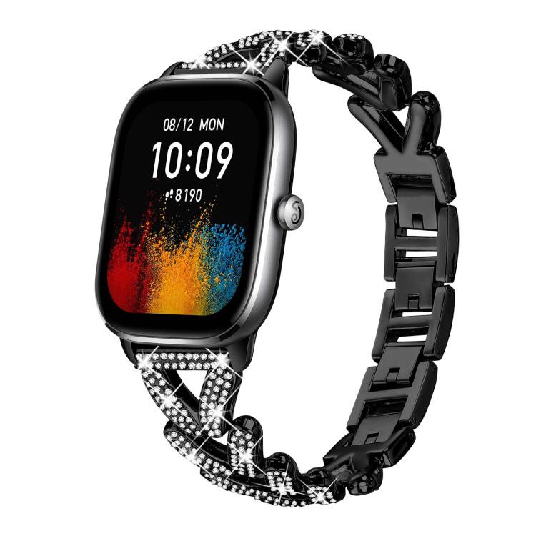 Small Twist Diamond Metal Watch Band, 20mm For COROS APEX 2 42mm / PACE... 20mm For Amazfit GTS4 Mini 3 2 2e 2 Mini Black