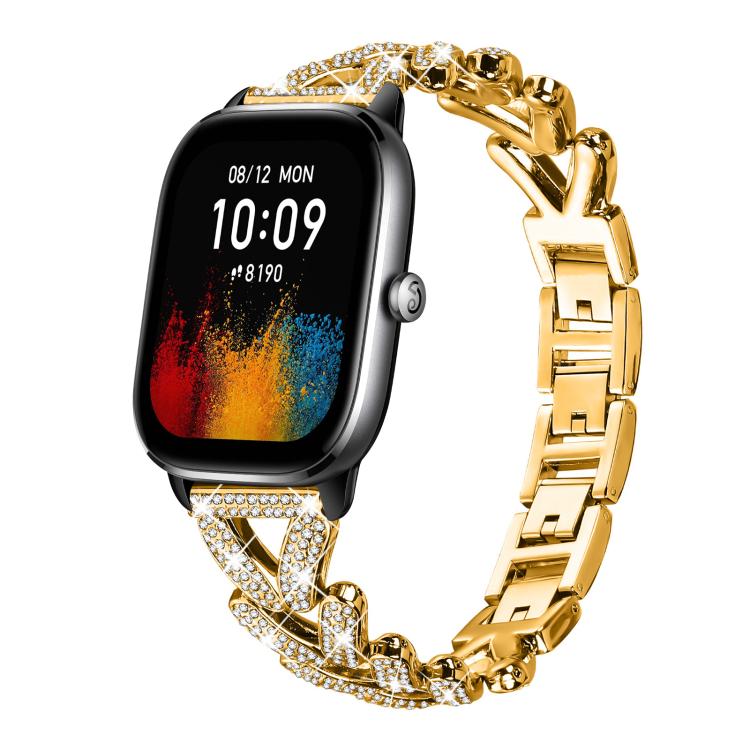 Small Twist Diamond Metal Watch Band, 20mm For COROS APEX 2 42mm / PACE... 20mm For Amazfit GTS4 Mini 3 2 2e 2 Mini Gold