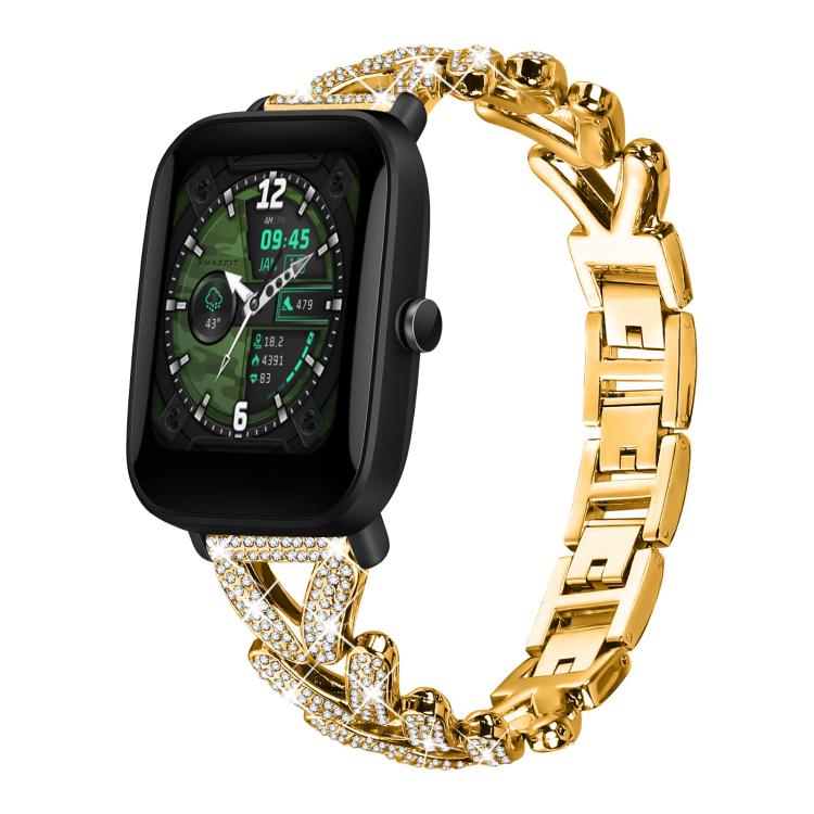 Small Twist Diamond Metal Watch Band, 20mm For COROS APEX 2 42mm / PACE... 20mm For Amazfit Bip U Bip Lite Bip 3 Pro Gold
