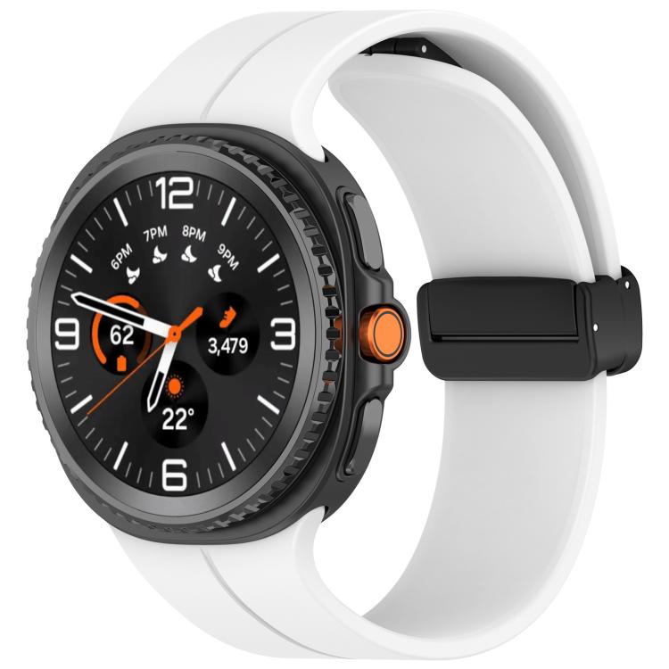 Watch Band – Silicone, Magnetic (Black) For Galaxy Watch9 8 8 Classic Silver