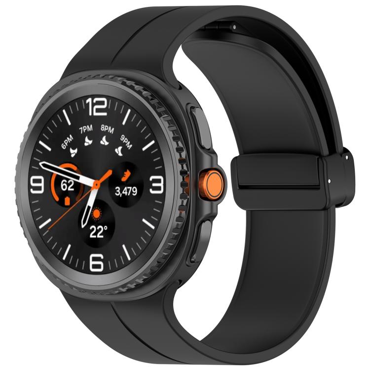 Watch Band – Silicone, Magnetic (Black) For Galaxy Watch9 8 8 Classic Black