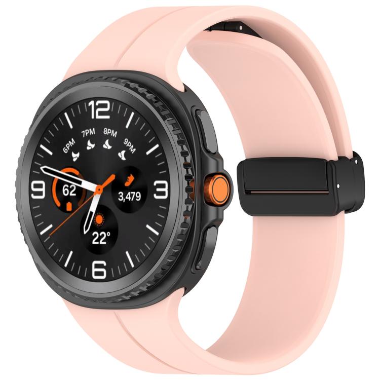Watch Band – Silicone, Magnetic (Black) For Galaxy Watch9 8 8 Classic Pink