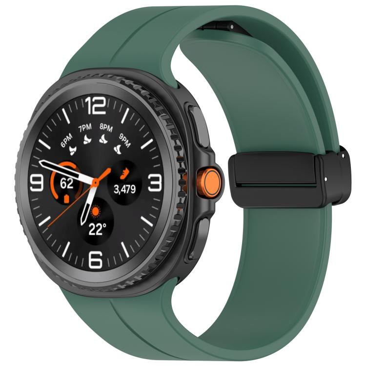 Watch Band – Silicone, Magnetic (Black) For Galaxy Watch9 8 8 Classic Dark Green