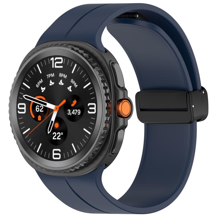 Watch Band – Silicone, Magnetic (Black) For Galaxy Watch9 8 8 Classic Midnight Blue