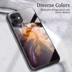 Marble Pattern Glass Protective Case, For iPhone 12 mini, For iPhone 12...