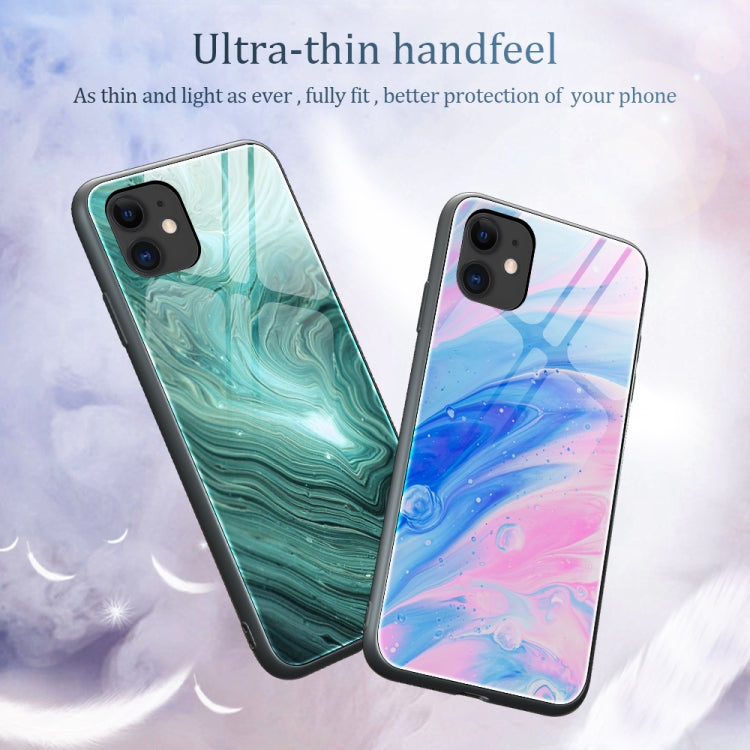 Marble Pattern Glass Protective Case, For iPhone 12 mini, For iPhone 12...