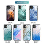 Marble Pattern Glass Protective Case, For iPhone 12 mini, For iPhone 12...