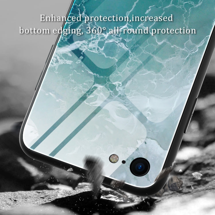 Marble Pattern Glass Protective Case, For iPhone SE 2022 / SE 2020 / 8...