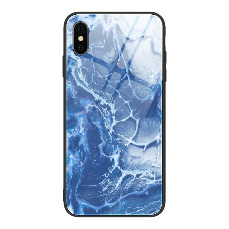 Marble Pattern Glass Protective Case, For iPhone SE 2022 / SE 2020 / 8... For iPhone X DL03