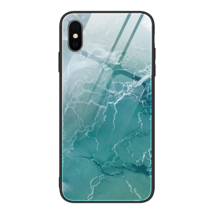Marble Pattern Glass Protective Case, For iPhone SE 2022 / SE 2020 / 8... For iPhone X DL04