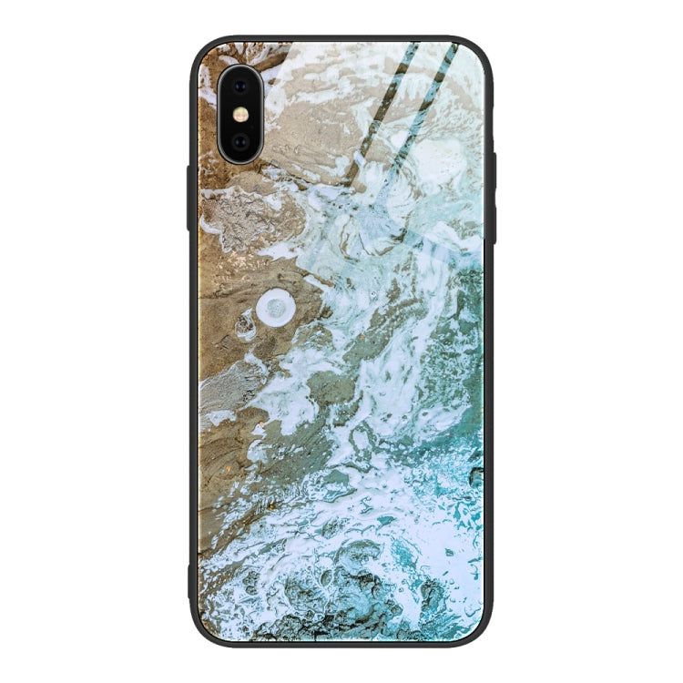 Marble Pattern Glass Protective Case, For iPhone SE 2022 / SE 2020 / 8... For iPhone X DL06