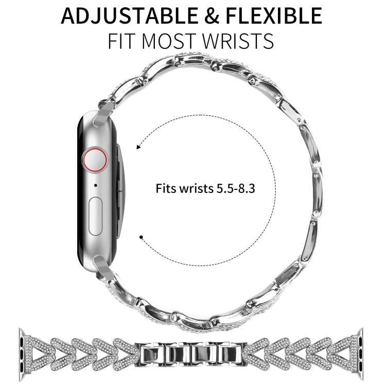 Small Twist Diamond Metal Watch Band, For Apple Watch 38 / 40 / 41 /...