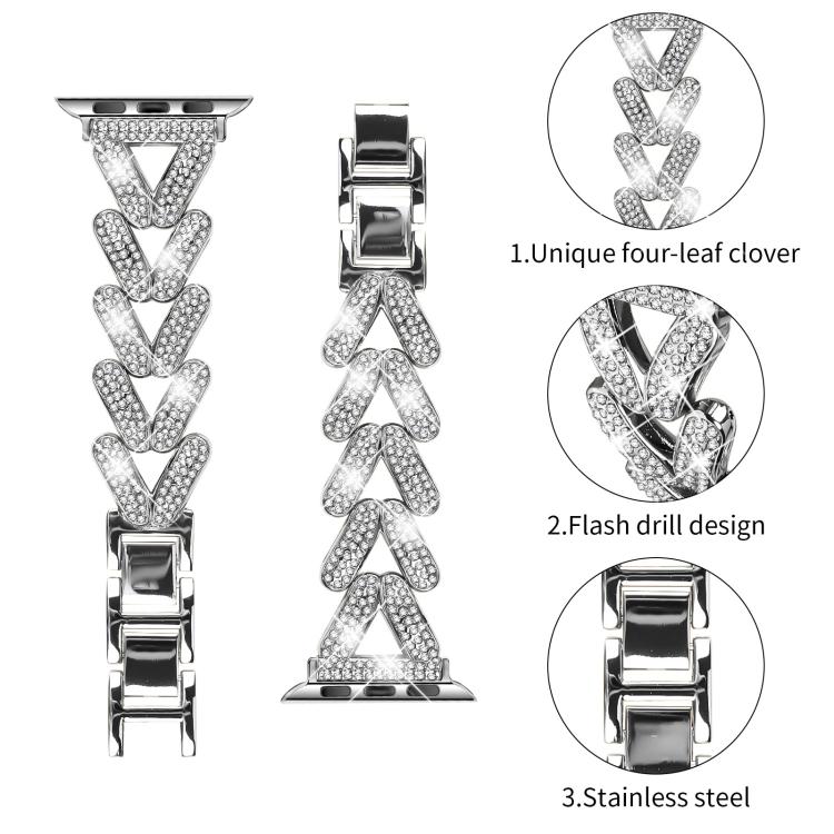 Small Twist Diamond Metal Watch Band, For Apple Watch 38 / 40 / 41 /...