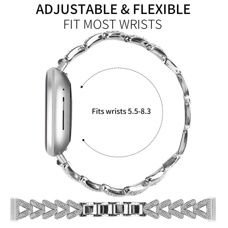 20mm xDfind Small Twist Diamond Metal Watch Band, For Fitbit Versa 4 /...