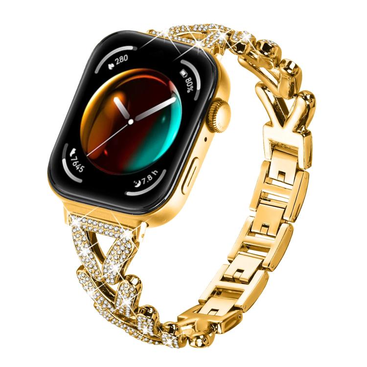 20mm xDfind Small Twist Diamond Metal Watch Band, For Huawei Watch Fit... For Huawei Watch Fit 5 Fit 5 Pro Fit 4 Gold