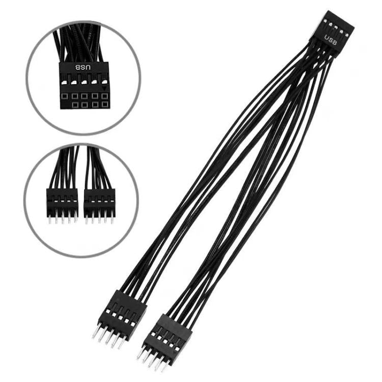 Desktop Computer Motherboard 2 in 1 9 Pin USB Adapter Extension Cable, 9 Pin – Durable Build, Easy to Use