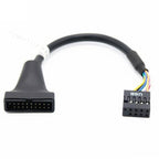 2pcs Computer Motherboard USB3.0 Adapter Cable, 20 Pin Male to 9 Pin Female, 9 Pin Male to 20 Pin Female – Magnetic, Data Transmission 20 Pin Male to 9 Pin Female 20 Pin Male to 9 Pin Female