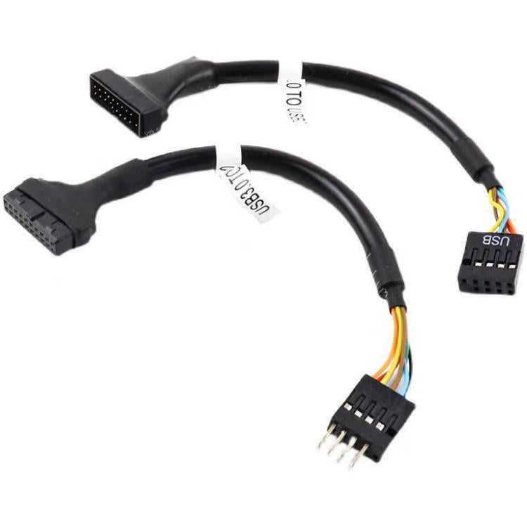 2pcs Computer Motherboard USB3.0 Adapter Cable, 20 Pin Male to 9 Pin Female, 9 Pin Male to 20 Pin Female – Magnetic, Data Transmission