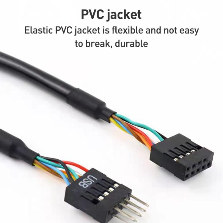 2pcs Computer Motherboard USB3.0 Adapter Cable, 20 Pin Male to 9 Pin Female, 9 Pin Male to 20 Pin Female – Magnetic, Data Transmission