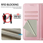 Litter Panda Embossing RFID Leather Phone Case with Lanyard, For iPhone 15, For iPhone 14 Plus, For iPhone 14 / 13, For iPhone 14 Pro