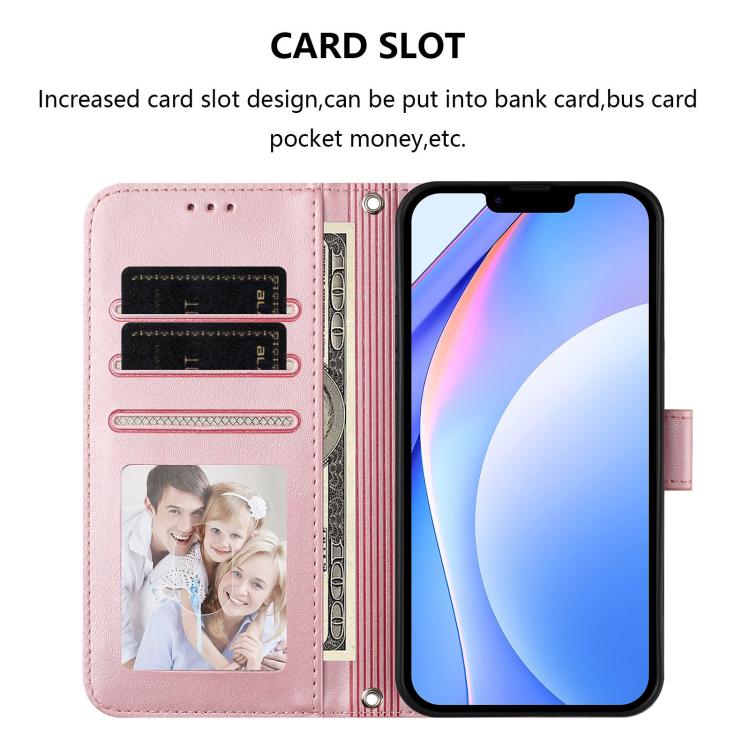 Litter Panda Embossing RFID Leather Phone Case with Lanyard, For iPhone 14 Pro Max, For iPhone SE 2022 / 2020 / 8 / 7, For iPhone 13 Pro Max, For iPhone 13 Pro