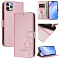 Litter Panda Embossing RFID Leather Phone Case with Lanyard, For iPhone 11 Pro Max, For iPhone 11, For iPhone 11 Pro, For iPhone X / XS For iPhone 11 Pro Max Pink