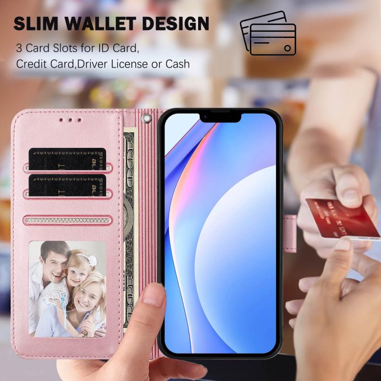 Litter Panda Embossing RFID Leather Phone Case with Lanyard, For iPhone 11 Pro Max, For iPhone 11, For iPhone 11 Pro, For iPhone X / XS