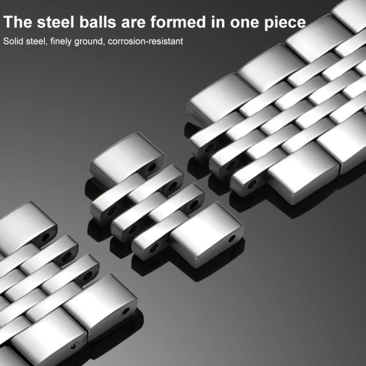 Seven-bead Solid Stainless Steel Watch Band, 14mm, 18mm, 20mm, 22mm – Durable Build, Easy to Use