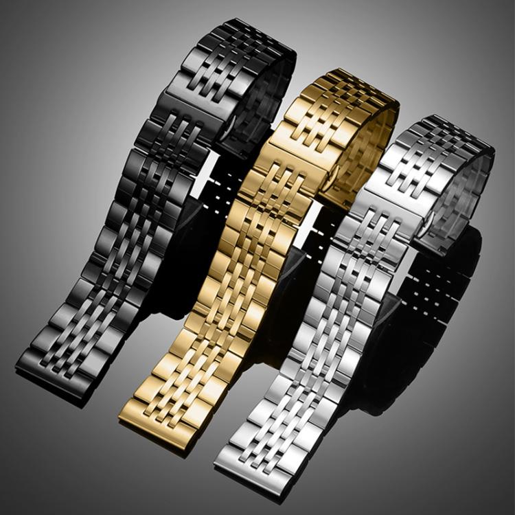 Seven-bead Solid Stainless Steel Watch Band, 14mm, 18mm, 20mm, 22mm – Durable Build, Easy to Use