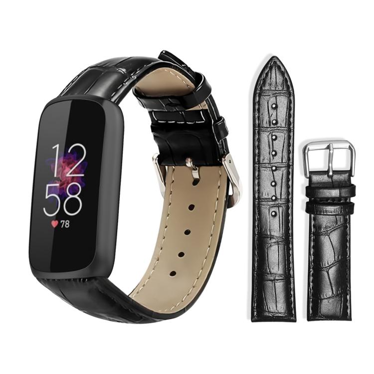 Watch Band – Leather (18mm) For Fitbit Luxe Special Edition 12mm Black
